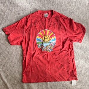 Camp High Red Graphic T-Shirt with Sun and Flowers